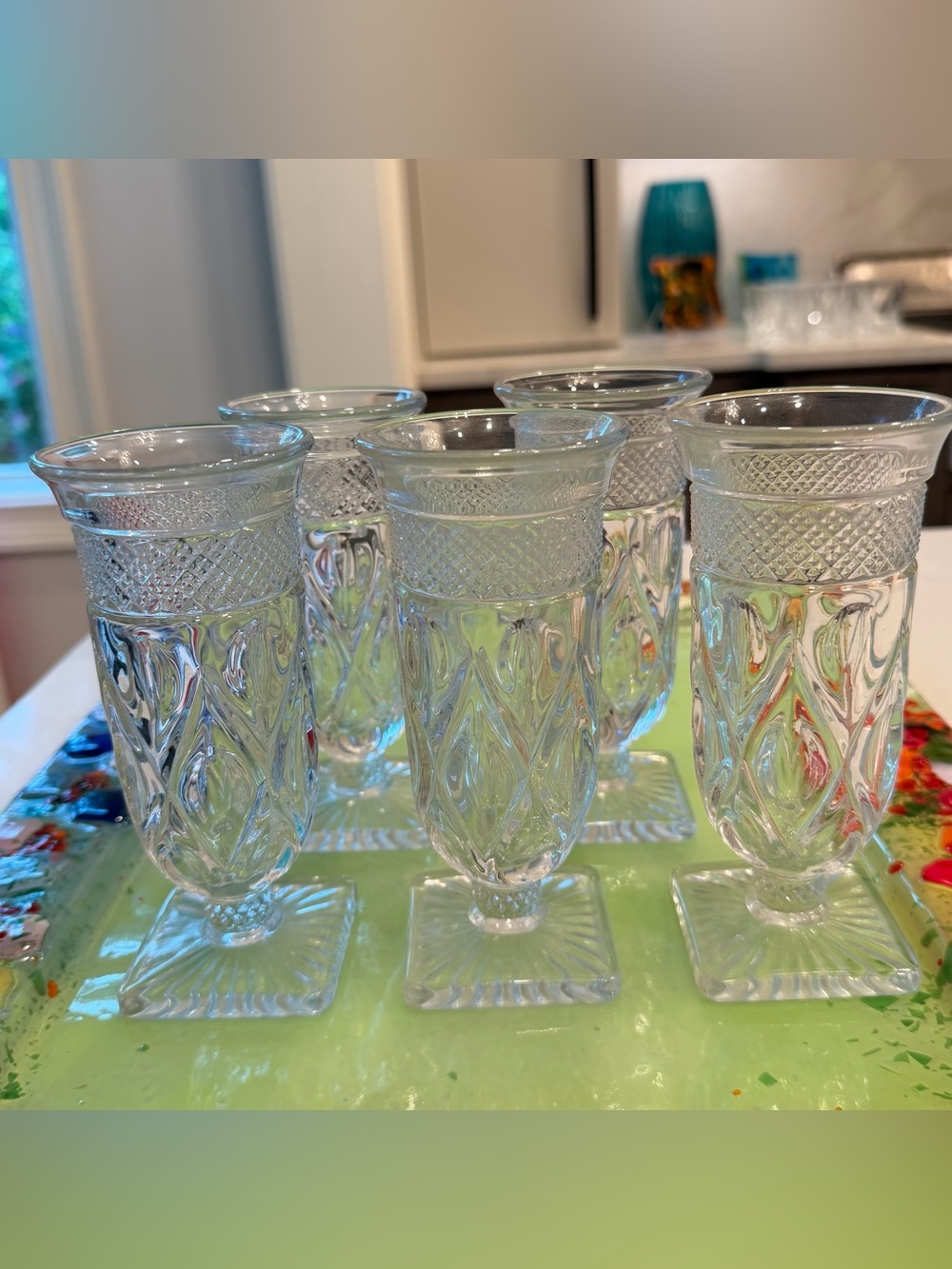 Set of 5 Vintage Imperial Glass Cape Cod Parfait/ Juice Glasses